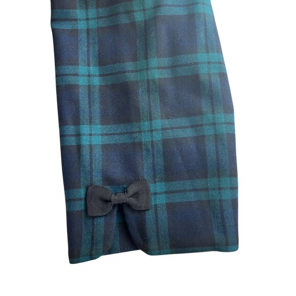 NWT! Talbots Green Navy Plaid Three-Quarter Sleeve Shift Dress Size 14 Petite - Picture 5 of 9